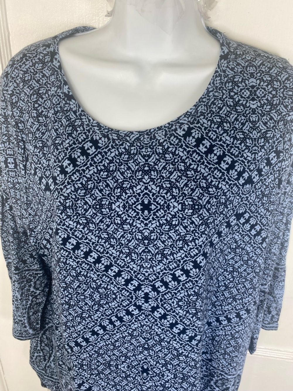 Lucky Brand NWT Blue Patterned Scoop Neck Tunic - Picture 3 of 6